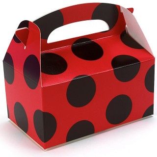 Red with Black Dots Empty Favor Boxes