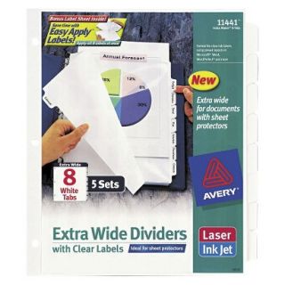 Avery 11 1/4 x 9 1/4 Index Maker Extra Wide Label Dividers with 8 Tab   Clear