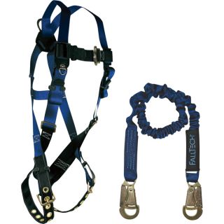 FallTech Contractor Harness and Elasticized Lanyard Set, Model A9510