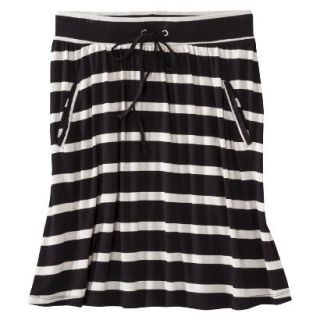 Merona Petites Front Pocket Knit Skirt   Black/Cream XSP
