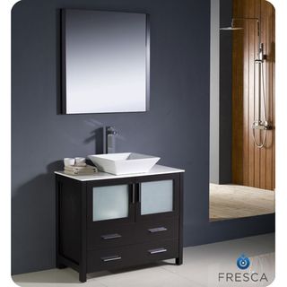 Fresca Fresca Torino 36 inch Espresso Modern Bathroom Vanity With Vessel Sink Espresso Size Single Vanities