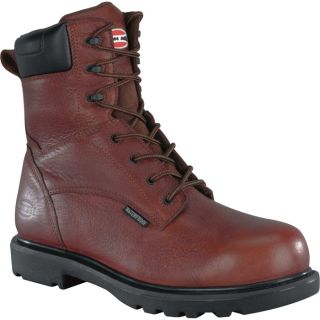Iron Age Hauler 8In Waterproof EH Composite Toe Work Boot   Brown, Size 8 Wide,