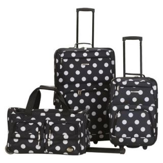 Rockland Spectra 3 pc .Expandable Rolling Luggage Set  Black Dot