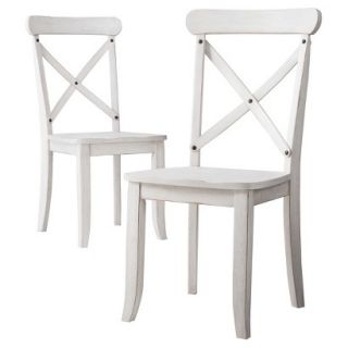 Dining Chair French Country X Back Dining Chair   White (Set of 2)