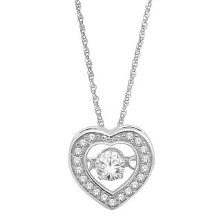 Love in Motion CT. T.W. Diamond Heart Pendant, White/Gold, Womens