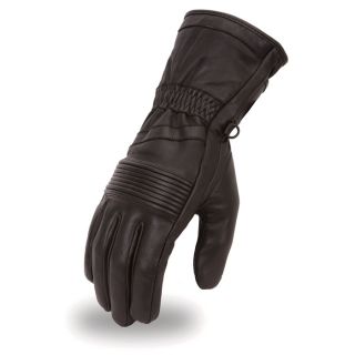 First Classics Mens Windproof Motorcycle Gloves   Black, Large, Model FI124GL