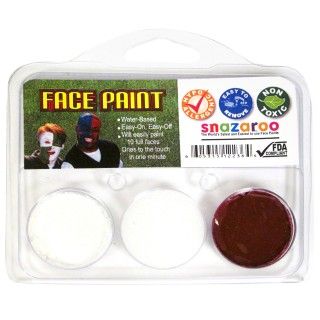 White and Maroon Fan Face Paint