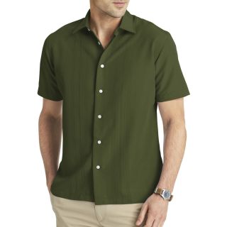 Van Heusen Short Sleeve Solid Rayon Shirt, Green, Mens