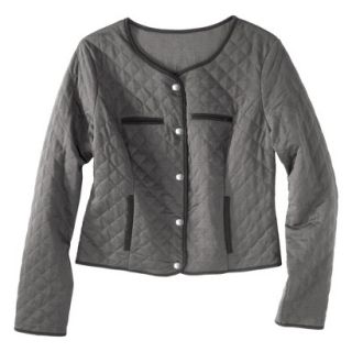 Merona Womens Quilted Bomber Jacket   Molten Lead/Black   S