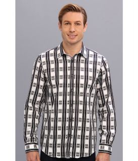 Report Collection Long Sleeve Check Shirt With Fancy Detail Mens Long Sleeve Button Up (Black)