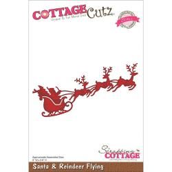 Cottagecutz Elites Die 5 X2.6   Santa   Reindeer Flying