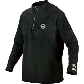 Ergodyne CORE Performance Work Wear Fleece 1/4 Zip Up   Black, XL, Model 6445