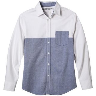 Mossimo Supply Co. Mens Long Sleeve Oxford Button Down   Durango Blue Color