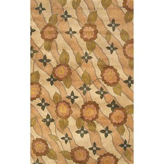 Avalon Peach/ Beige Wool Area Rug (8 X 11)