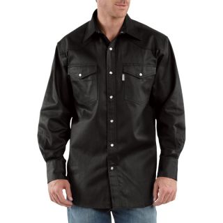 Carhartt Ironwood Snap Front Twill Work Shirt   Black, Small, Model S209