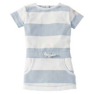 Burts Bees Baby Infant Girls Stripe Boatneck Dress   Fog/Cloud 18 M