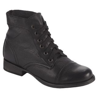 Womens Post Paris Colissa Genuine Leather Cap Toe Ankle Boots   Black 8.5