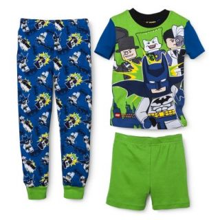 Batman Boys 3 Piece Short Sleeve Pajama Set   Blue 8