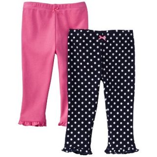 Just One YouMade by Carters Newborn Girls 2 Pack Pant   Pink/Navy 18 M