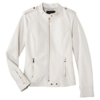 Mossimo Womens Faux Leather Jacket  White XL