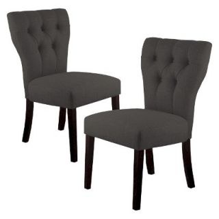 Skyline Dining Chair Marlowe Tufted Dining Chair Set of 2   Charcoal