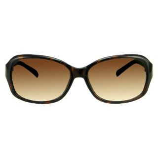 Womens Rectangle Sunglasses with Metal Detail   Tortoise