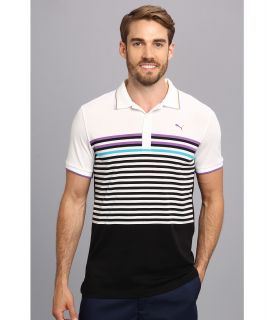 PUMA Golf CB Stripe Polo Mens Short Sleeve Pullover (Black)