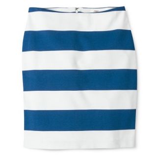 Merona Womens Ponte Skirt   Blue/Sour Cream   4