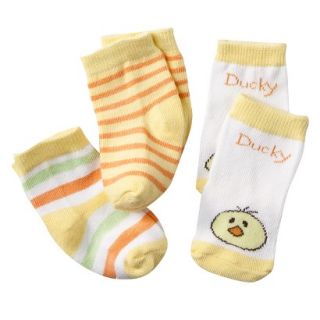 Luvable Friends Newborn 3 Pack Striped/Animal Face Socks   Yellow 0 6M