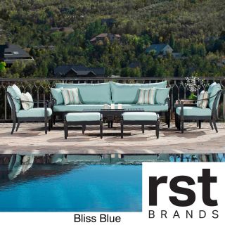 Rst Brands Astoria Outdoor 8 piece Sofa And Club Chair Set Blue Size 8 Piece Sets