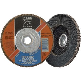 PFERD Zirconia Flap Disc   10 Pack, 4 1/2 Inch x 3/4 Inch x 5/8 Inch 11, 60