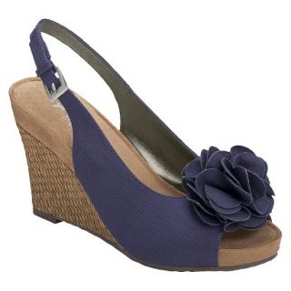Womens A2 By Aerosoles Plushgarden Slingback Wedge   Navy 7
