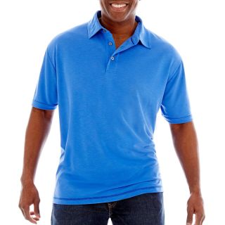 THE FOUNDRY SUPPLY CO. Short Sleeve Slub Polo Shirt Big and Tall, Blue, Mens