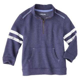 Cherokee Infant Toddler Boys Quarter Zip Sweatshirt   Oxford Blue 3T