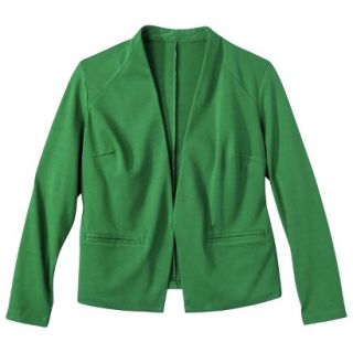 Merona Womens Plus Size Ponte Collarless Jacket   Green 1