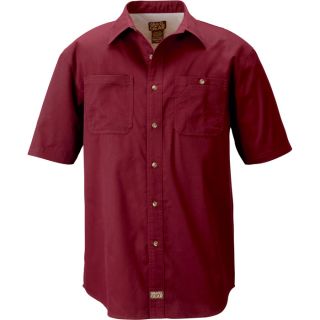 Gravel Gear Brushed Twill Short Sleeve Work Shirt with Teflon   Maroon, XL