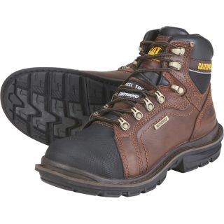 CAT 6In. Steel Toe Insulated Waterproof EH Work Boot   Tough Oak, Size 10,