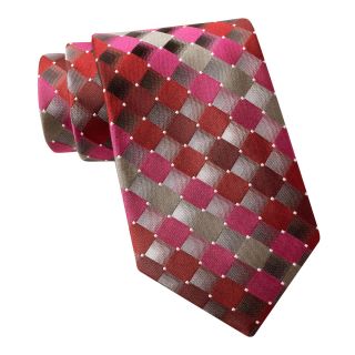 Van Heusen Geo Dot Silk Tie, Red/Pink, Mens