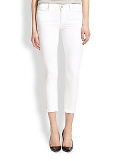 FRAME Le High Skinny Cropped Jeans   Blanc