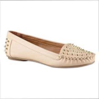 CALL IT SPRING Call It Spring Velasquez Spiked Moccasin Slip Ons, Bone, Womens