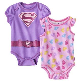 Superman Newborn Girls 2 Pack Supergirl Caped   Purple 0 3 M