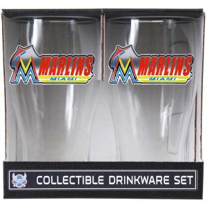 Miami Marlins Great American Products 2 Pack 20oz Pub Glass