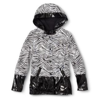 Dollhouse Girls Zebra Stripe Raincoat   Black 6X