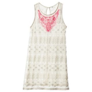 Xhilaration Juniors Embroidered Lace Shift Dress   Ivory XS(1)