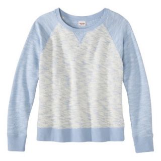 Mossimo Supply Co. Juniors Plus Size Long Sleeve Pullover Top   Blue/Cream 4