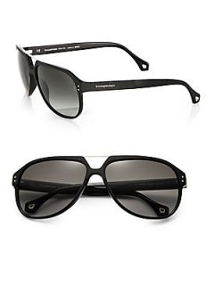 Zegna Sport Resin Aviator Sunglasses   Black