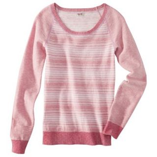 Mossimo Supply Co. Juniors Striped Scoop Neck Sweater   Coral L(11 13)