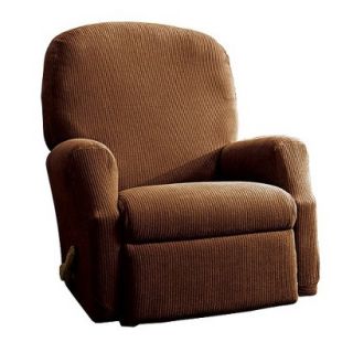 Sure Fit Stretch Rib Recliner Slipcover   Oar Brown