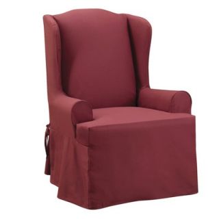 Sure Fit Twill Supreme Wing Chair Slipcover   Merlot