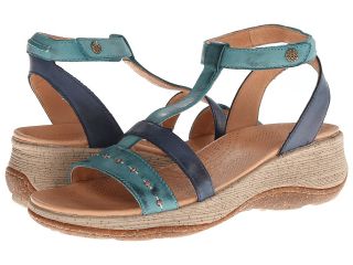 Acorn Vista Wedge T Strap Womens Sandals (Navy)